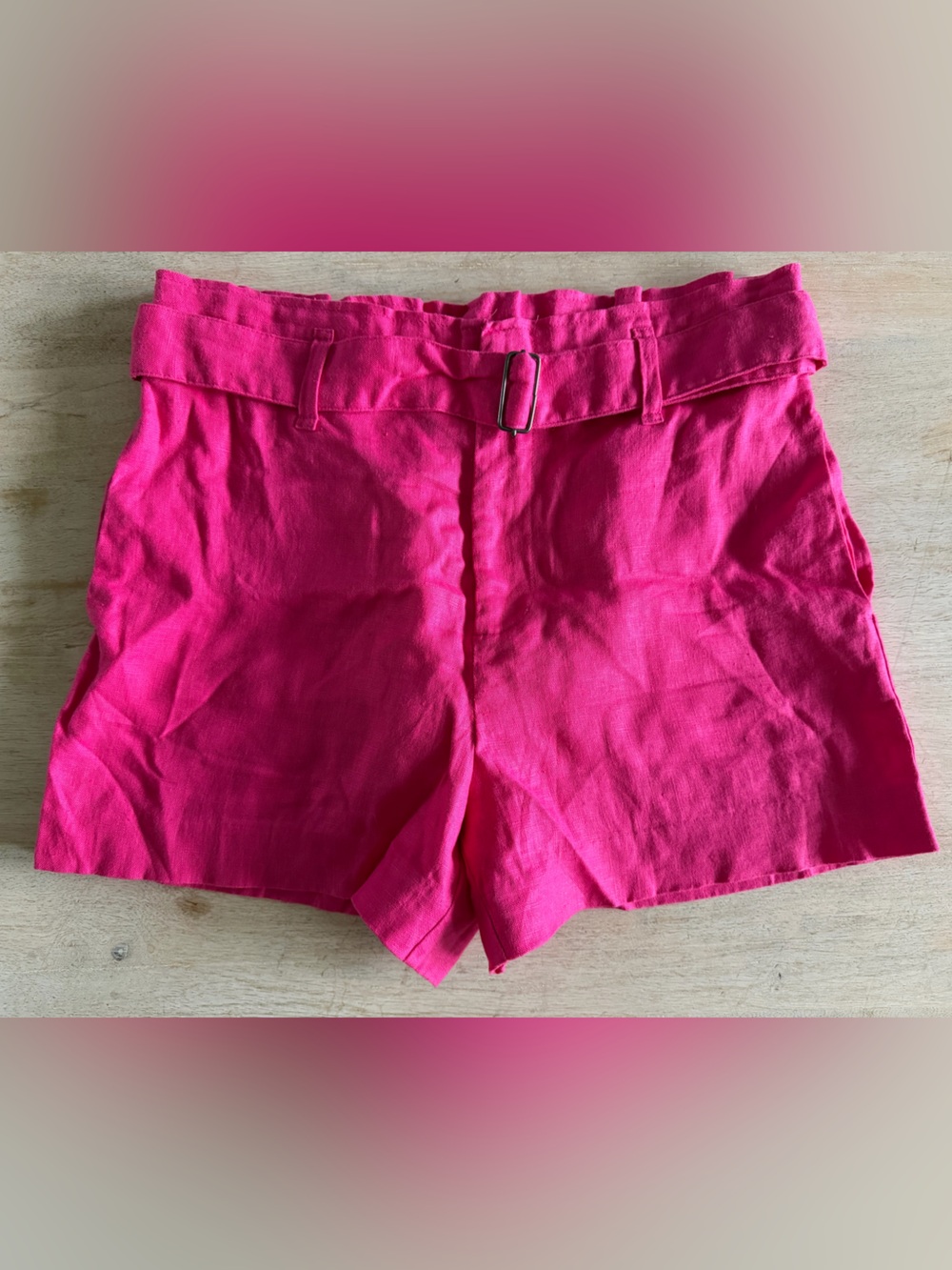 Sanctuary Hot Pink Belted High-Waist Shorts with pockets